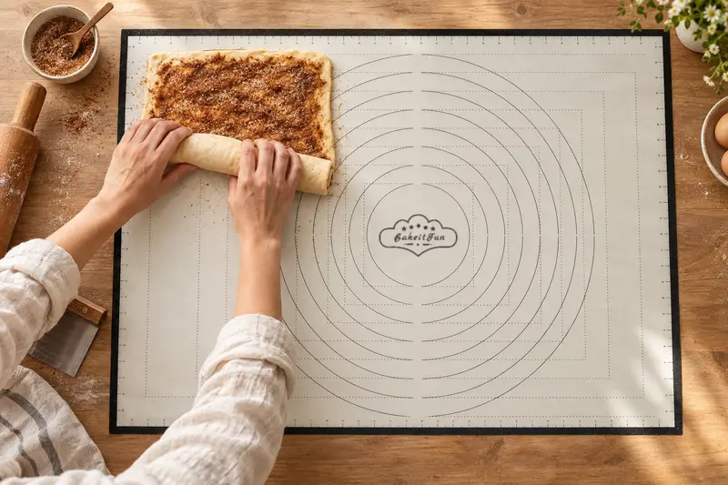 XX-Large Pastry Mat in use, black border