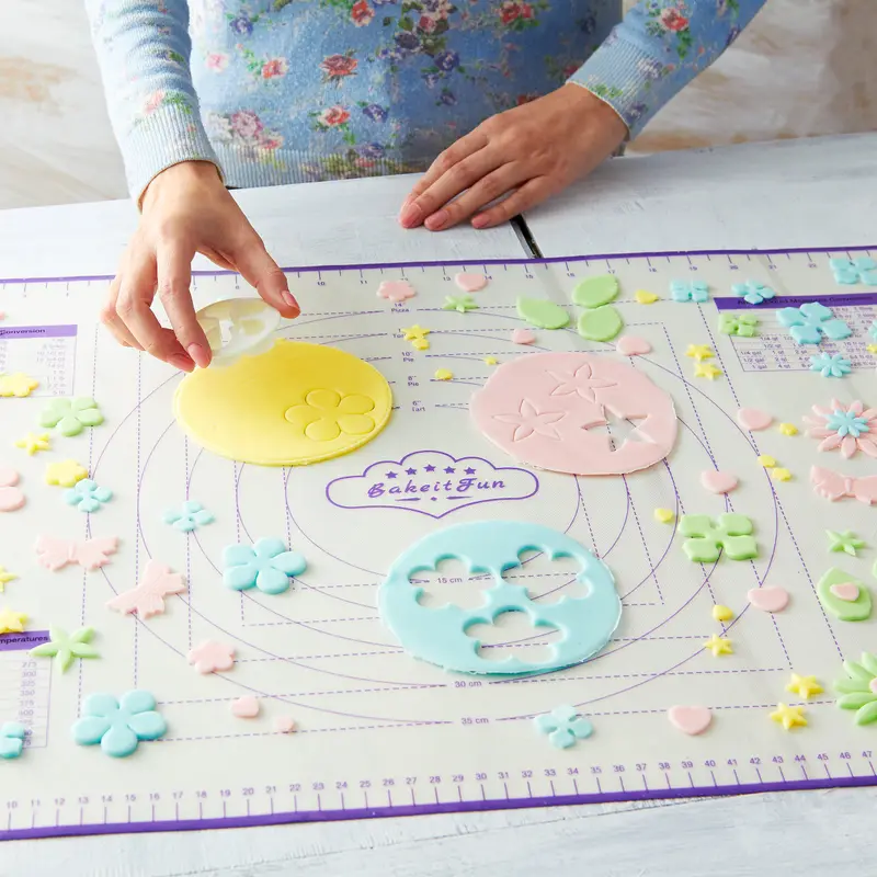 Large Pastry Mat with dough and ingredients