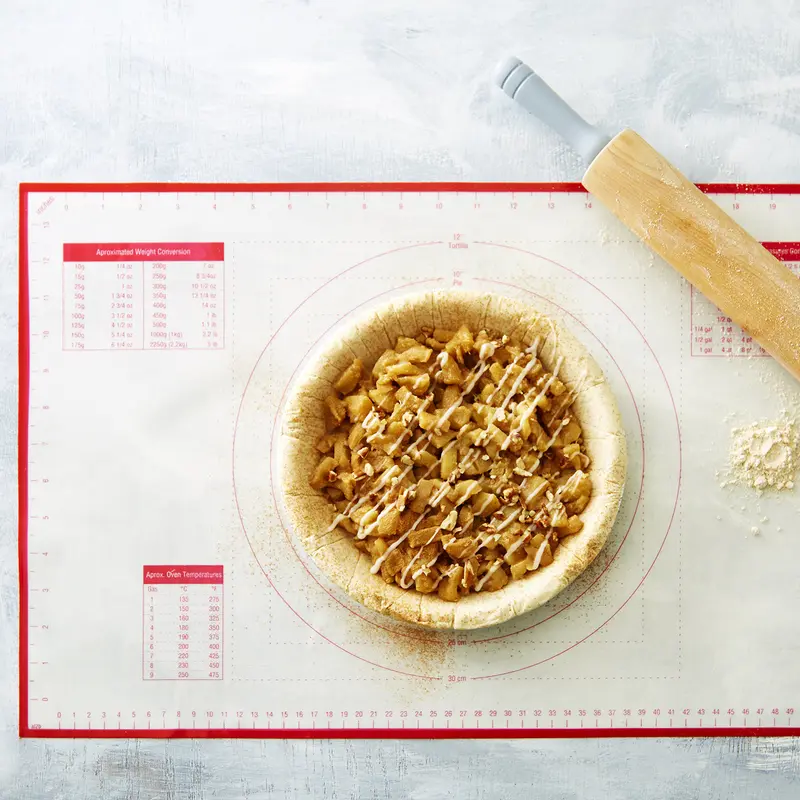 Standard Pastry Mat with dough and ingredients
