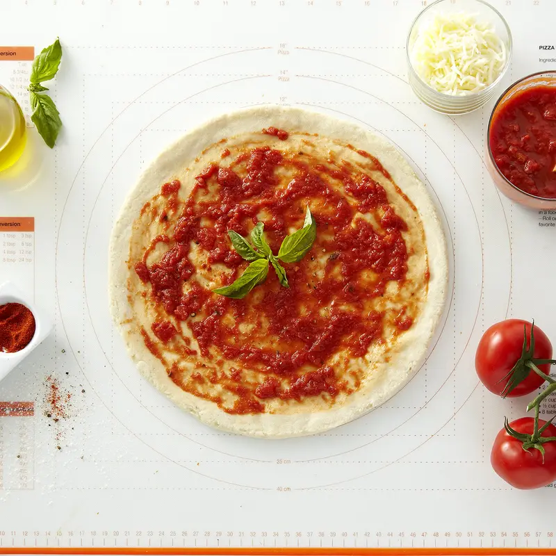 X-Large Pastry Mat with dough and ingredients